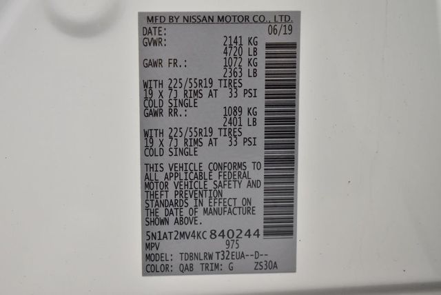 2019 Nissan Rogue AWD SL - 22948086 - 45