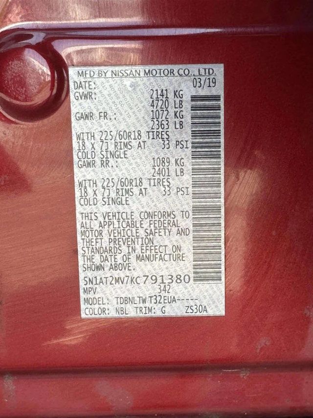 2019 Nissan Rogue AWD SV - 23003907 - 22