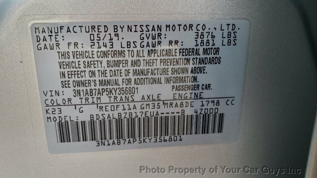 2019 Nissan Sentra S - 22657971 - 25