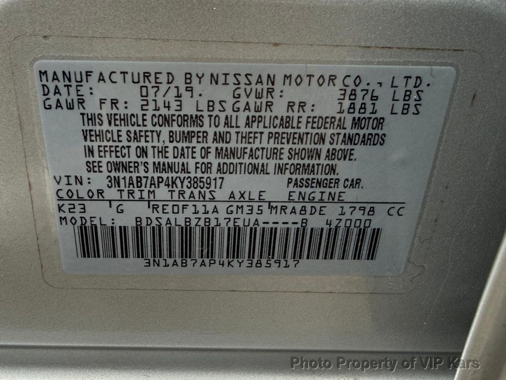 2019 Nissan Sentra S CVT - 22990081 - 20