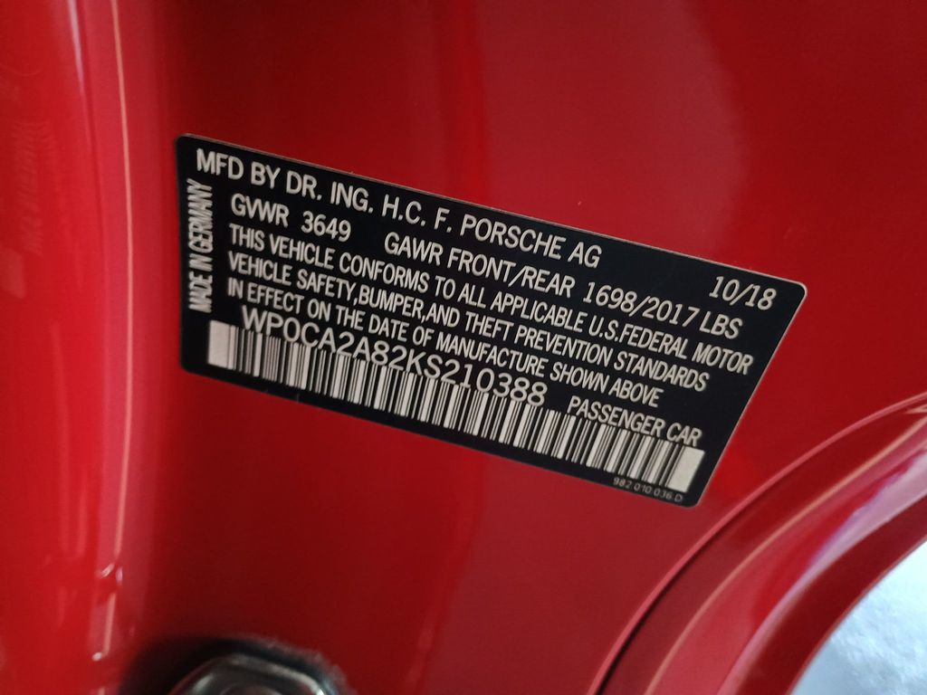 2019 Porsche 718 Boxster Roadster 1 Owner Stickshift Florida Car - 22916123 - 55