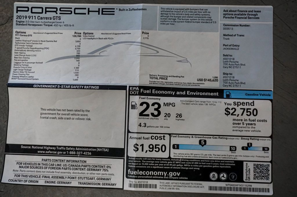 2019 Porsche 911 *GTS Coupe* *GTS Interior Pkg* *Rear Axle Steering* *$146k MSRP* - 23010782 - 85