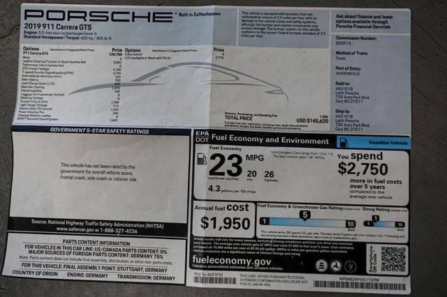 2019 Porsche 911 *GTS Coupe* *GTS Interior Pkg* *Rear Axle Steering* *$146k MSRP* - 23010782 - 85