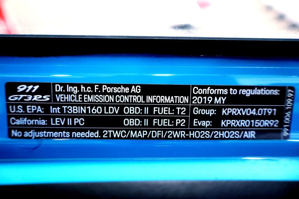 2019 Porsche GT3RS Special Wishes MIAMI BLUE...3,998 Miles...Special Wishes!!  - 22900792 - 47