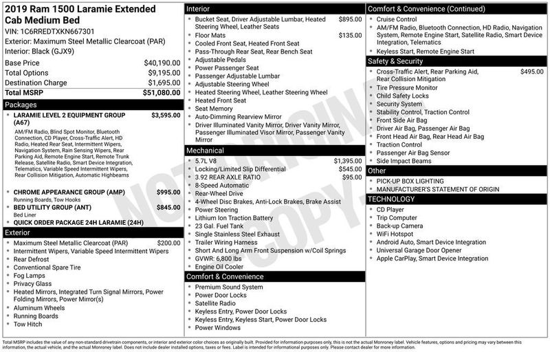 2019 Ram 1500 Laramie 4x2 Quad Cab 6'4" Box - 22944855 - 5