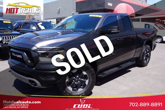 2019 Ram 1500 REBEL, 4X4, PREMIUM WHEELS, ALL TERRAIN TIRES, RED LEATHER SEATS - 23025069 - 0