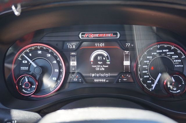 2019 Ram 1500 REBEL, 4X4, PREMIUM WHEELS, ALL TERRAIN TIRES, RED LEATHER SEATS - 23025069 - 25