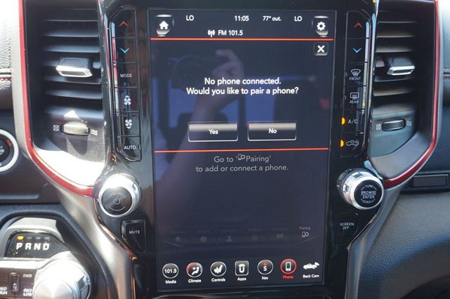 2019 Ram 1500 REBEL, 4X4, PREMIUM WHEELS, ALL TERRAIN TIRES, RED LEATHER SEATS - 23025069 - 36