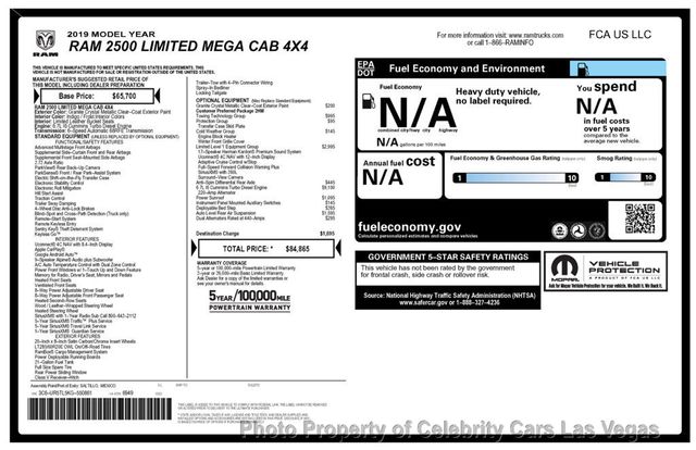 2019 Ram 2500 LIMITED MEGA CAB 4X4  CUMMINS DIESEL - 22948249 - 3
