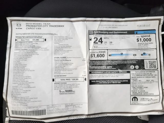2019 Ram ProMaster City Tradesman Cargo Van 4D - 22924038 - 26