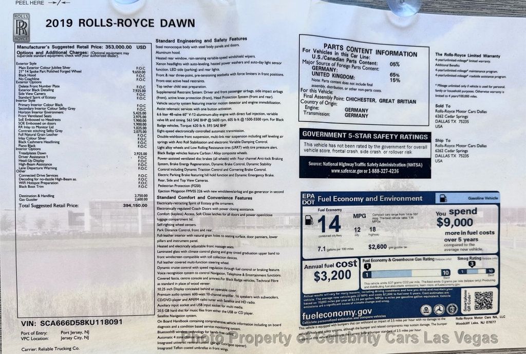 2019 Rolls-Royce Dawn Convertible - 23010150 - 8