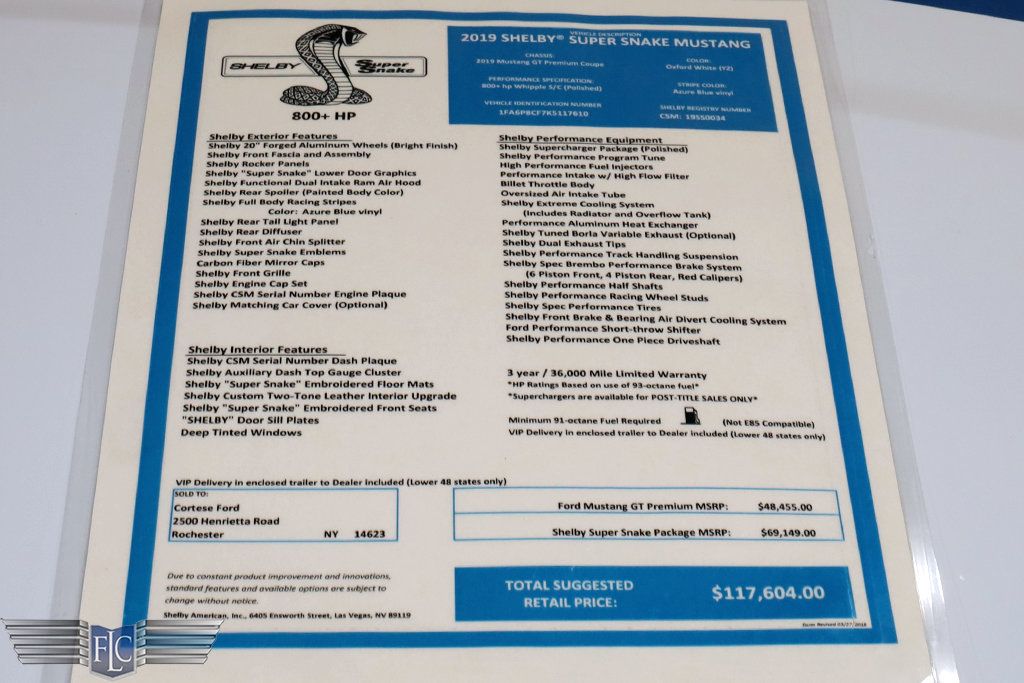 2019 Shelby Super Snake Mustang Ford GT Premium Fastback - 22969984 - 50