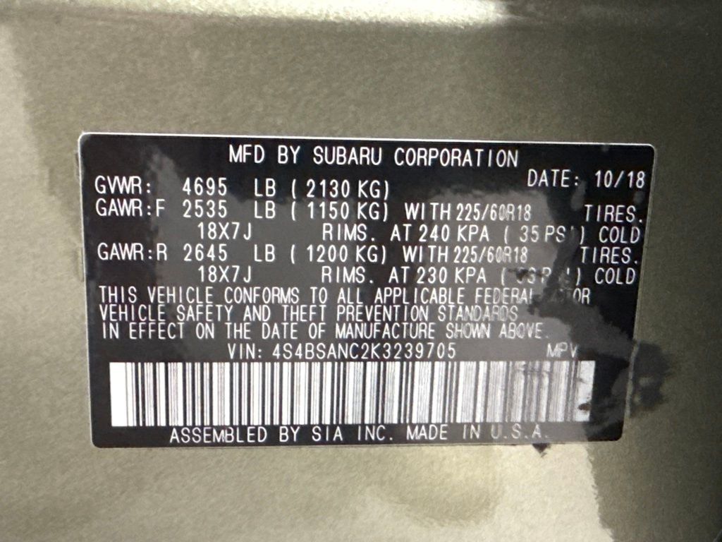 2019 Subaru Outback 2.5i Limited - 23059952 - 34