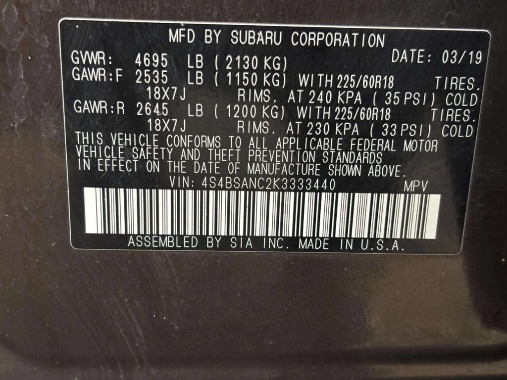 2019 Subaru Outback 2.5i Limited - 23018674 - 36