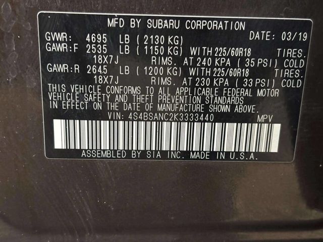 2019 Subaru Outback 2.5i Limited - 23018674 - 36