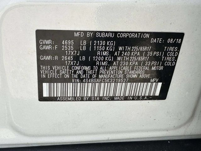 2019 Subaru Outback 2.5i Premium - 23032534 - 20