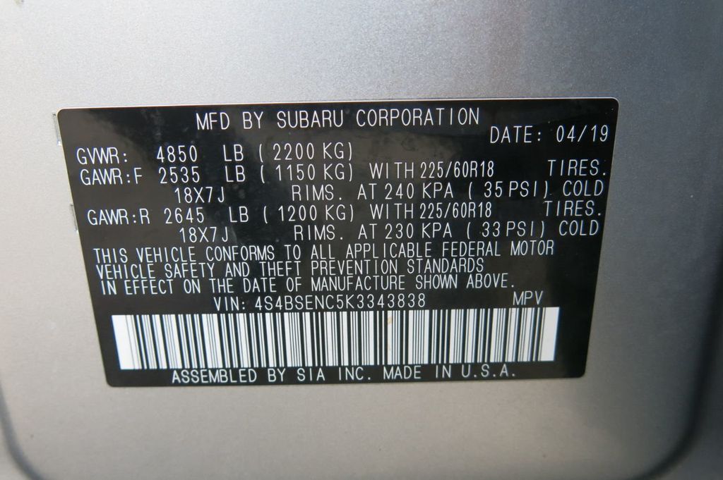 2019 Subaru Outback 3.6R Limited - 22340245 - 35