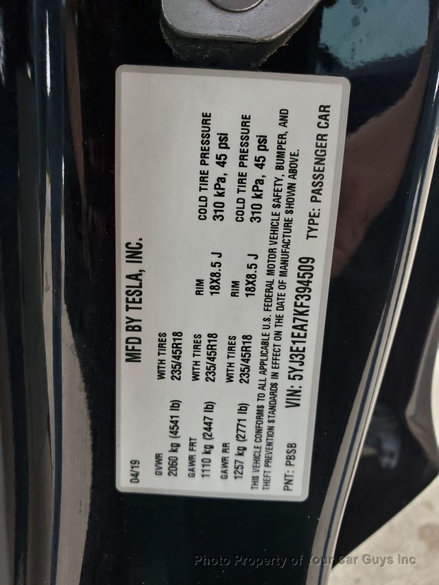 2019 Tesla Model 3 FSD (Full Self-Driving) included package - 23008889 - 21