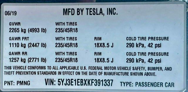 2019 Tesla Model 3 Long Range Battery AWD - 22243386 - 48