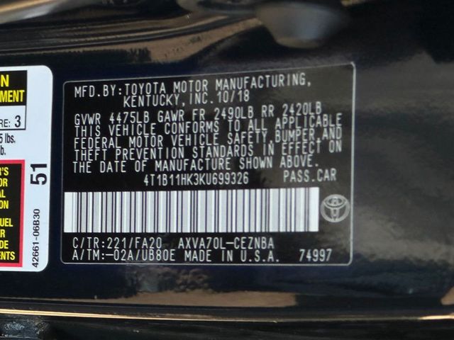 2019 Toyota Camry LE Automatic - 22631299 - 23