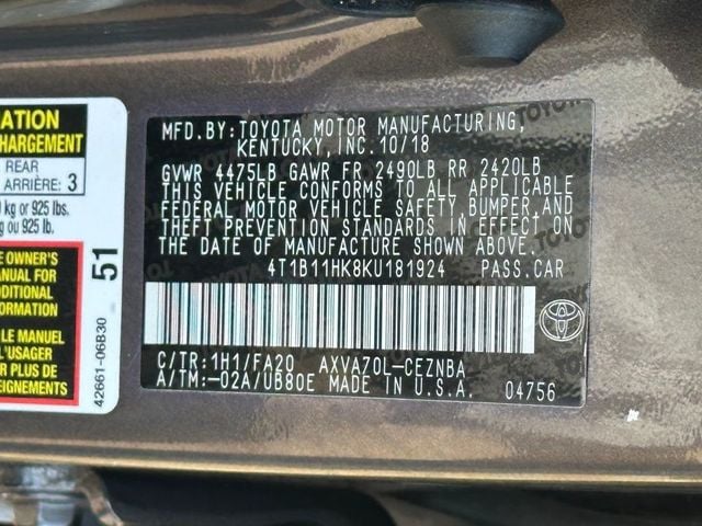 2019 Toyota Camry LE Automatic - 22636072 - 23