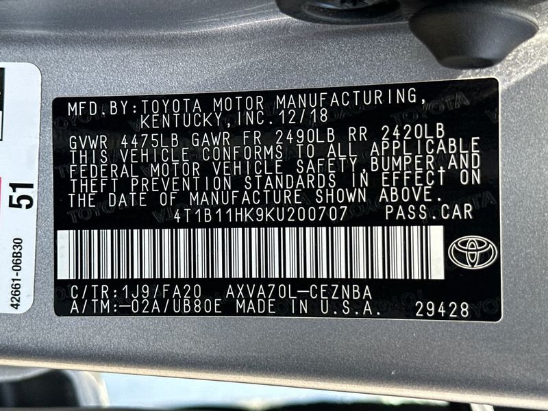 2019 Toyota Camry LE Automatic - 23060736 - 21