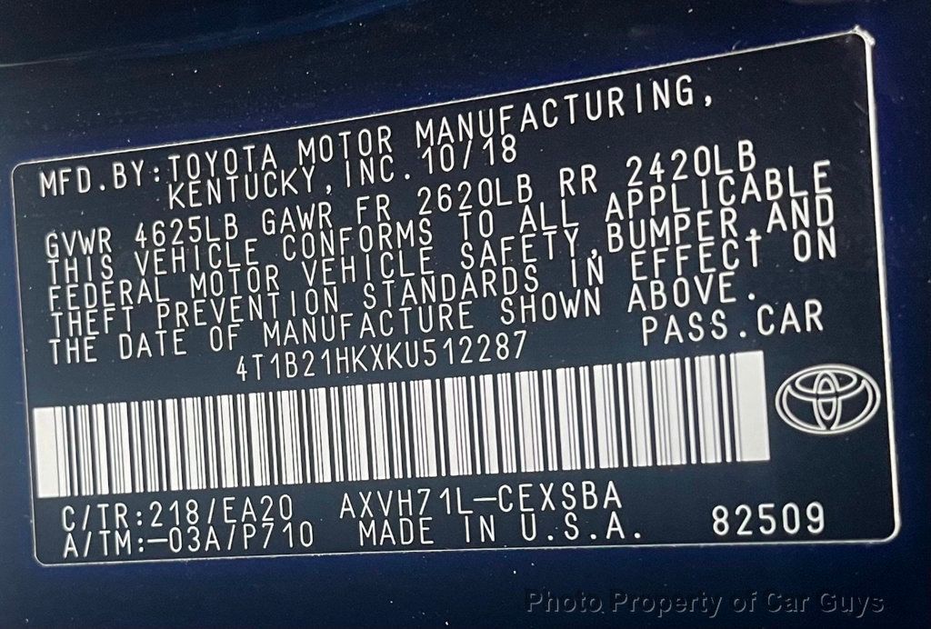 2019 Toyota Camry Hybrid SE CVT - 22318453 - 50