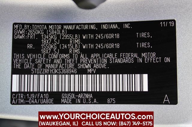 2019 Toyota Highlander LE 4dr SUV (3.5L V6) - 22906848 - 31