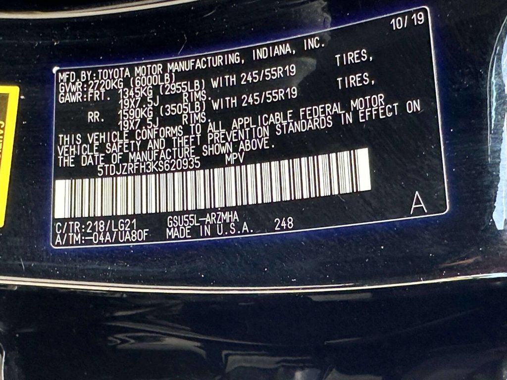 2019 Toyota Highlander SE V6 AWD - 23059565 - 30