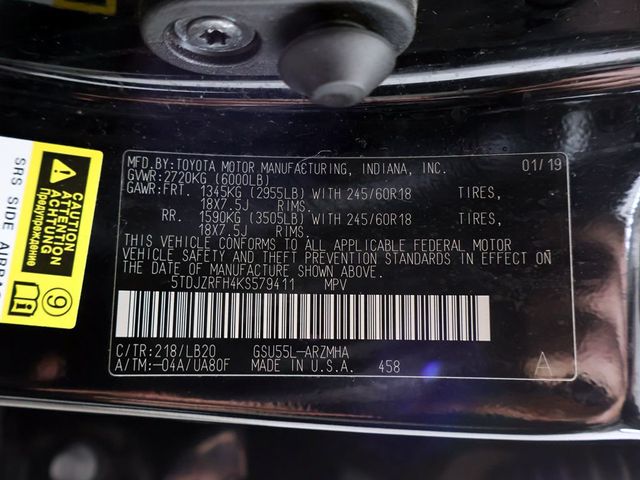 2019 Toyota Highlander XLE V6 AWD - 23026014 - 58