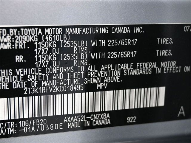 2019 Toyota RAV4 LE FWD - 22954261 - 3