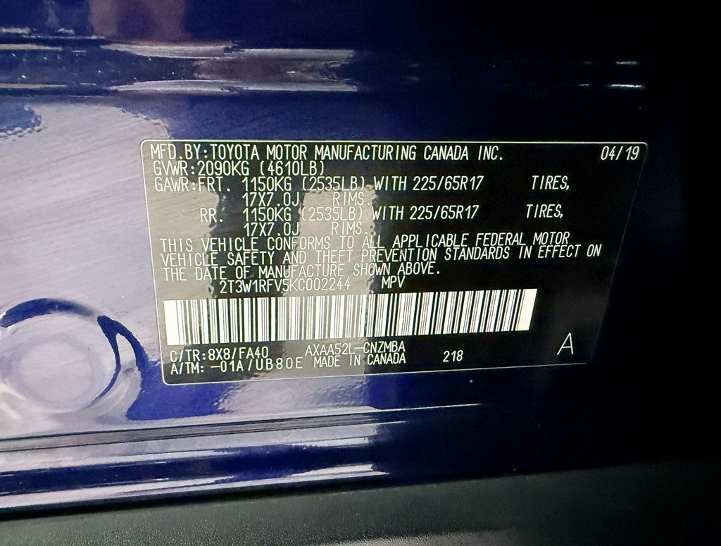 2019 Toyota RAV4 XLE FWD - 22942422 - 43