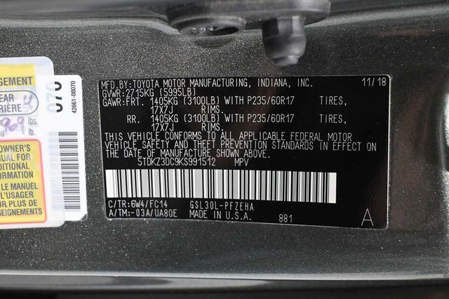 2019 Toyota Sienna LE Mobility FWD 7-Passenger Mobility - 23009991 - 33