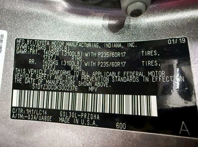 2019 Toyota Sienna XLE Automatic Access Seat FWD 7-Passenger - 22933029 - 38