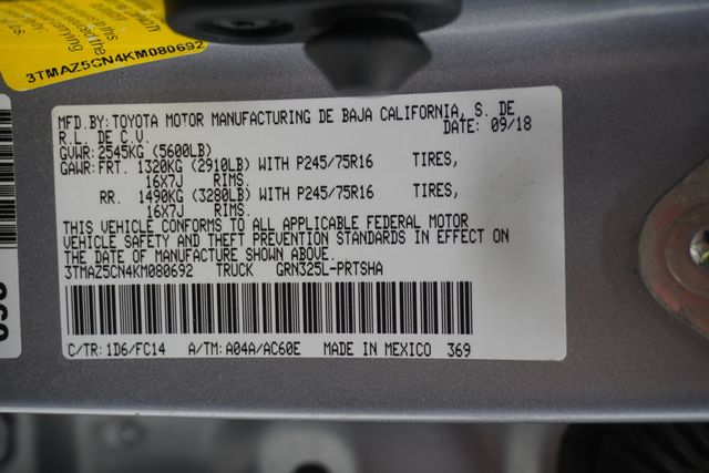 2019 Toyota Tacoma 2WD SR5 Double Cab 5' Bed V6 AT - 23007200 - 27