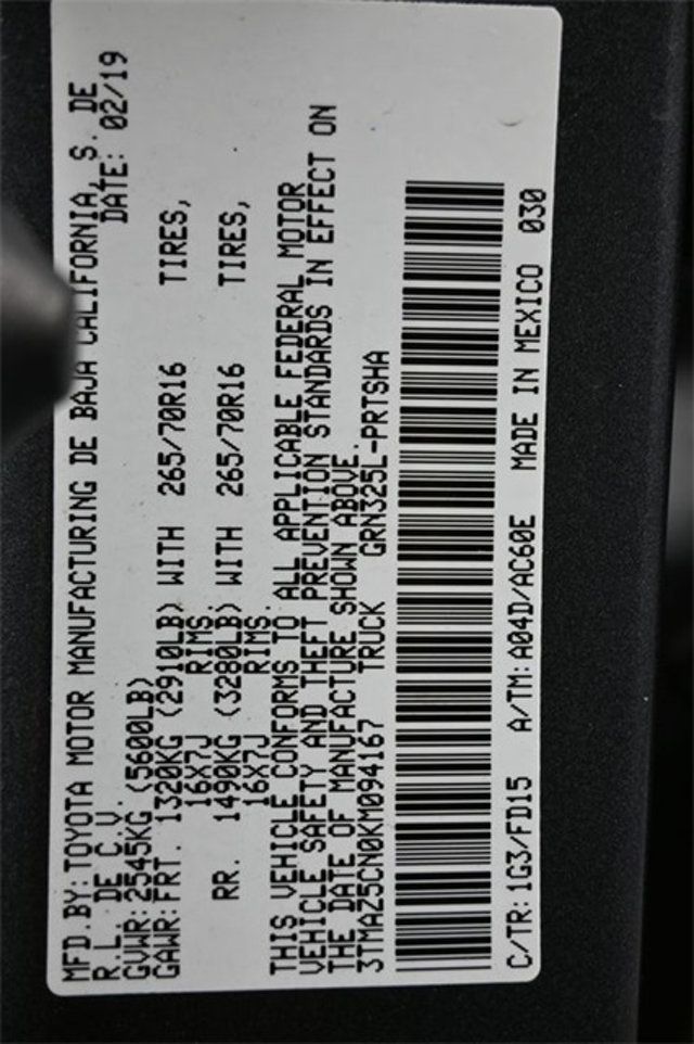 2019 Toyota Tacoma 2WD SR5 Double Cab 5' Bed V6 AT - 22943074 - 7