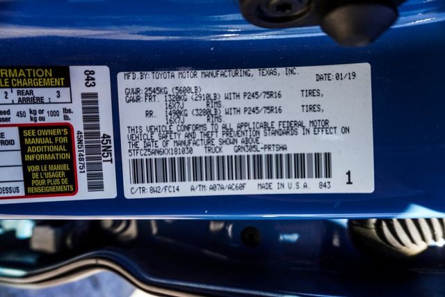 2019 Toyota Tacoma 4WD SR Double Cab 5' Bed V6 AT - 22971975 - 38