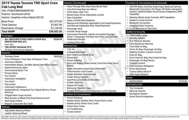 2019 Toyota Tacoma TRD Sport - 23015540 - 5