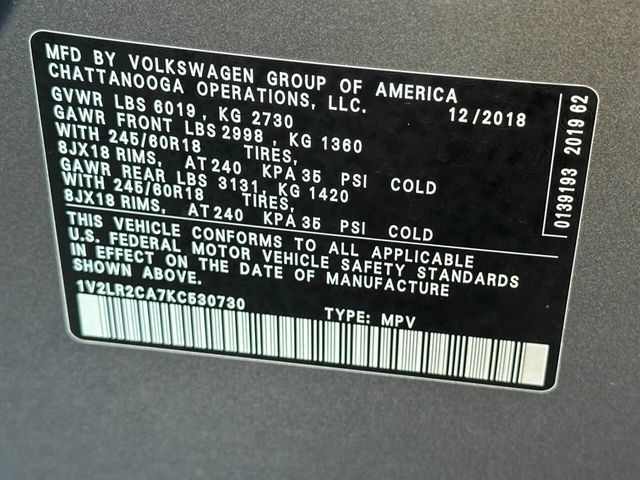 2019 Volkswagen Atlas 3.6L V6 SE 4MOTION - 22917685 - 19