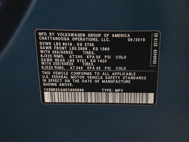 2019 Volkswagen Atlas 3.6L V6 SEL Premium 4MOTION - 23100261 - 17