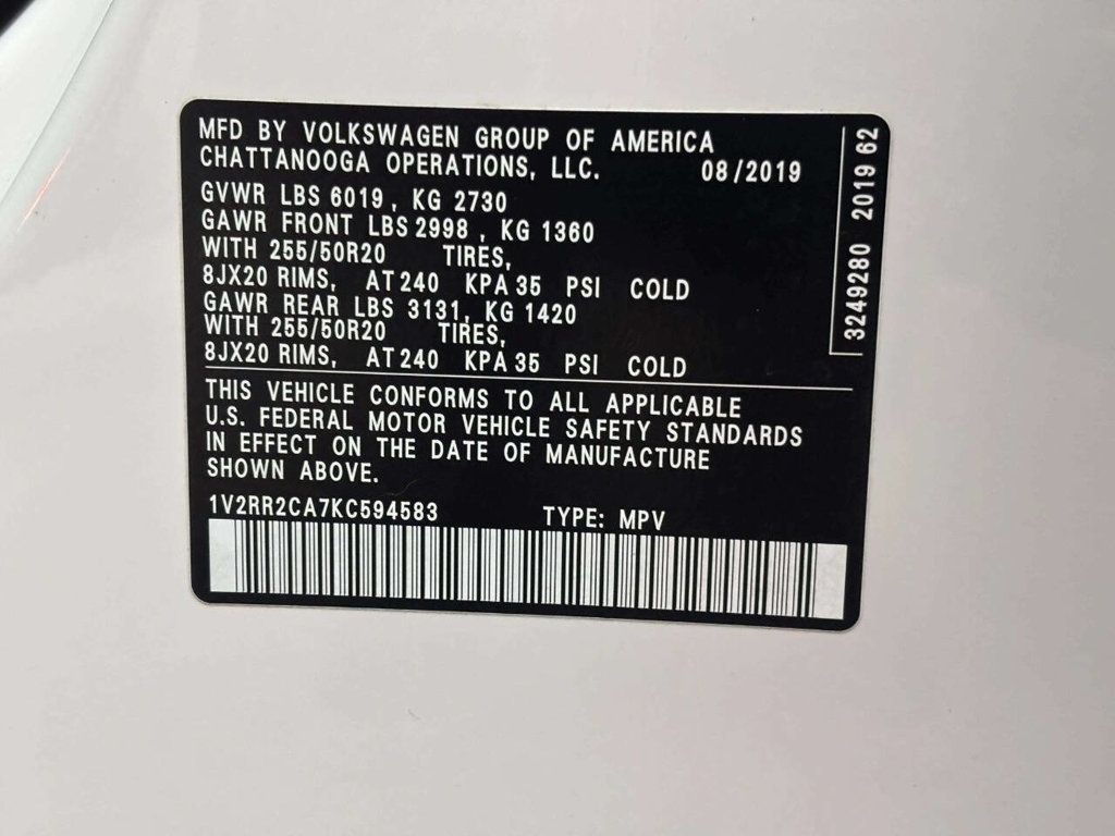2019 Volkswagen Atlas 3.6L V6 SEL R-Line 4MOTION - 23035092 - 40