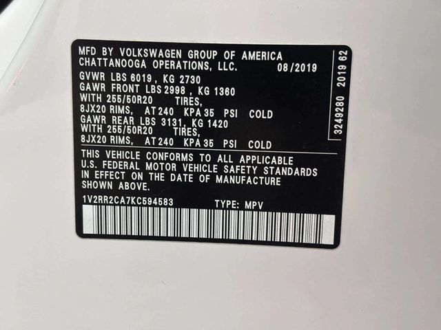 2019 Volkswagen Atlas 3.6L V6 SEL R-Line 4MOTION - 23035092 - 40