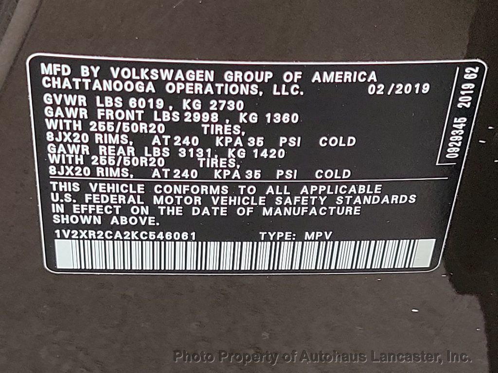 2019 Volkswagen Atlas 3.6L V6 SE w/Technology R-Line 4MOTION - 21869350 - 27