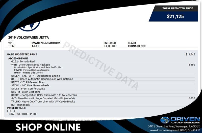 2019 Volkswagen Jetta 1.4T S Automatic - 23094884 - 0