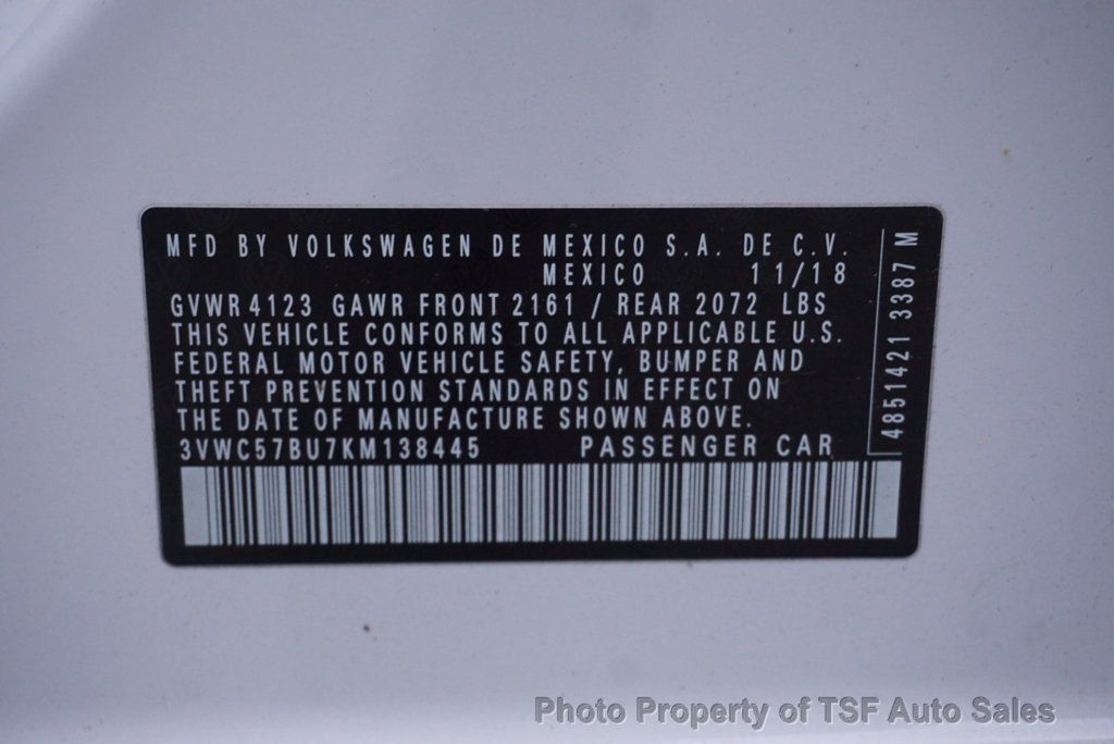 2019 Volkswagen Jetta 1.4T SE Automatic CARPLAY REAR CAMERA PANO ROOF HEATED SEATS  - 22930574 - 37