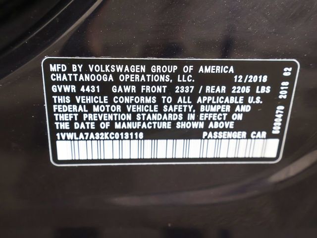 2019 Volkswagen Passat 2.0T Wolfsburg Edition Automatic - 23035725 - 49