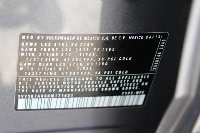 2019 Volkswagen Tiguan 2.0T SE FWD - 22933190 - 27