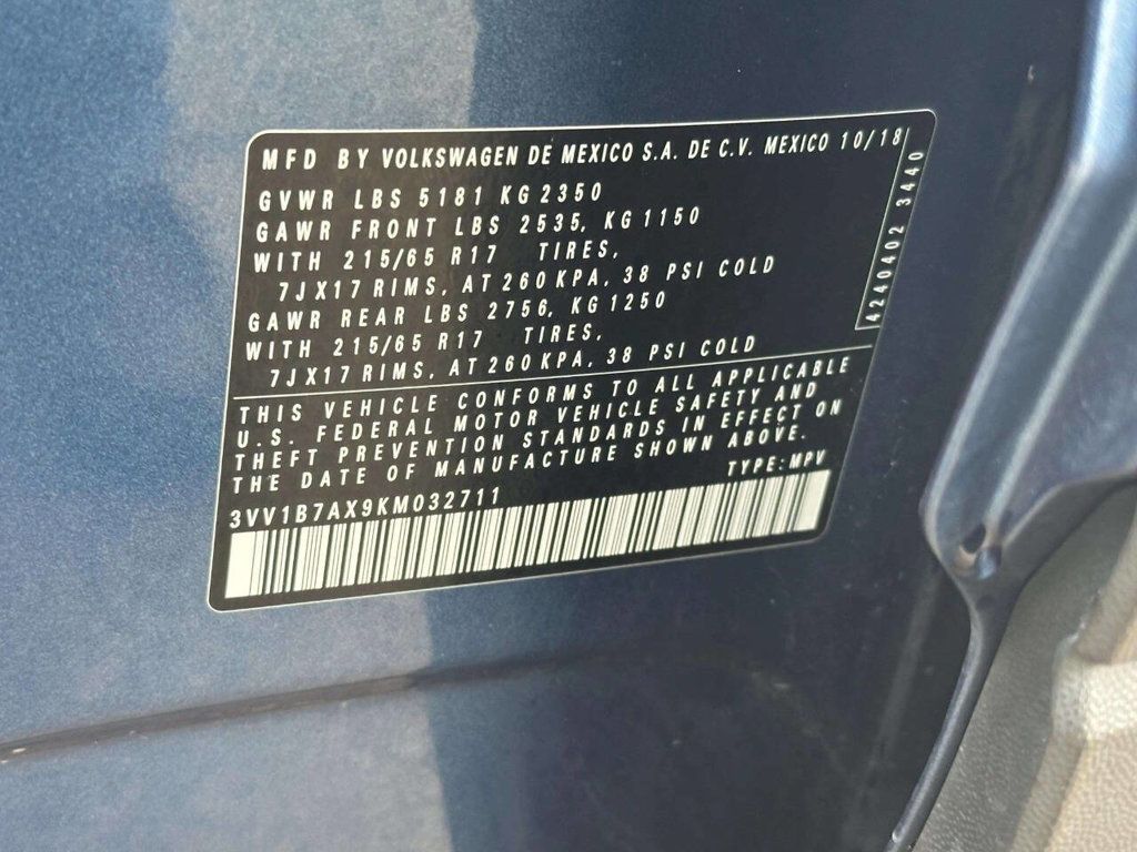 2019 Volkswagen Tiguan 2.0T S FWD - 22952516 - 27