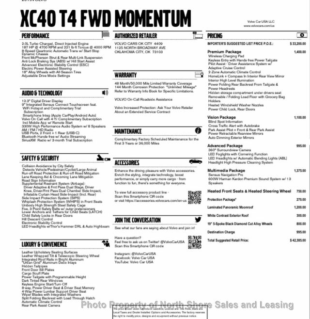 2019 Volvo XC40 T4 FWD Momentum - 23098483 - 4