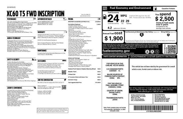 2019 Volvo XC60 T5 Inscription Advanced Pkg - 22944407 - 6
